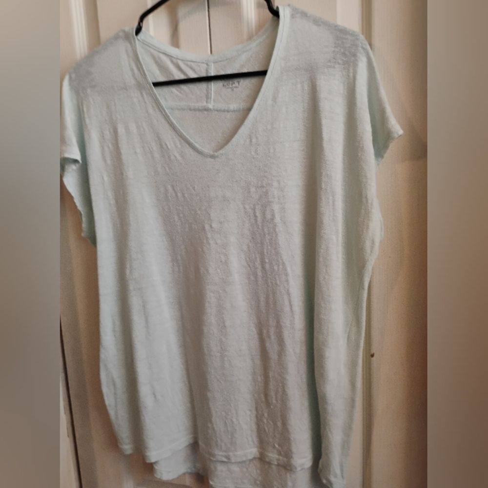 LOFT Blue Relaxed Short Sleeve Tee